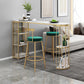 Free Form Pub Table Bar Height Glam Stone Bar Table for Small Places