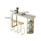 Glam Pub Table Double Pedestal Bar Height Bar Table for Breakroom