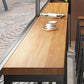 Table de bar industrielle en bois massif, rectangulaire, hauteur de barre, pour l'intérieur