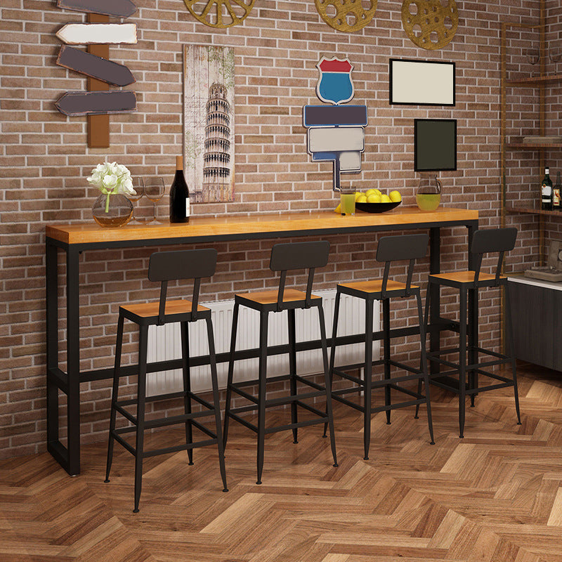 Tavolo da pub in legno massiccio barre altezza tavolo da bar rettangolo industriale per interno