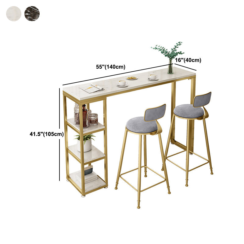Glam Pub Table Rectangle Bar Height Bar Table for Living Room Clearhalo 'Bar Furniture' 'Bar Tables' 'bar_tables' 'furn' 'furn_bar_tables' 'Furniture' 'Kitchen & Dining Furniture' 6096918