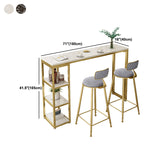 Glam Pub Table Rectangle Bar Height Bar Table for Living Room Clearhalo 'Bar Furniture' 'Bar Tables' 'bar_tables' 'furn' 'furn_bar_tables' 'Furniture' 'Kitchen & Dining Furniture' 6096920