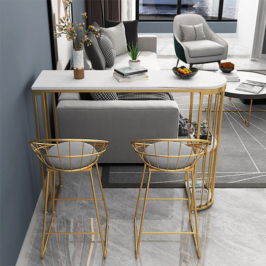 Specialty Pedestal Bistro Table 2-shelf Sintered Stone Bar Height Pub Table