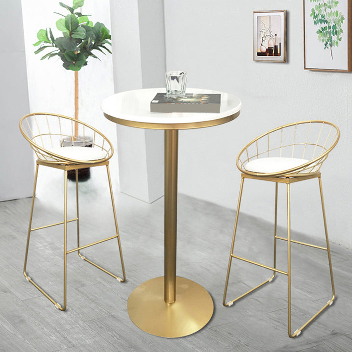 Mesa de pub estilo Glam, mesa de bar con pedestal redondo para uso en interiores