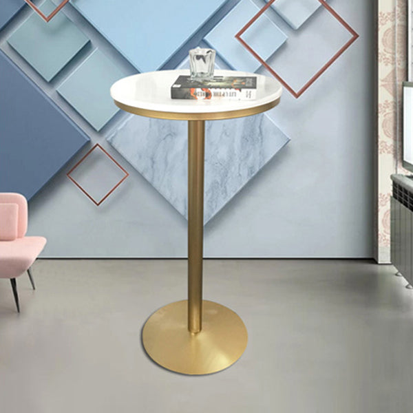 Mesa de pub estilo Glam, mesa de bar con pedestal redondo para uso en interiores