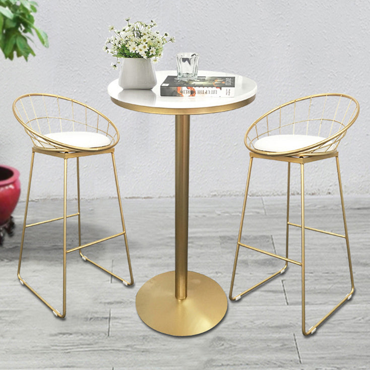Mesa de pub estilo Glam, mesa de bar con pedestal redondo para uso en interiores