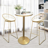 Mesa de barra de pub de estilo glamorosa mesa de barra de pedestal redonda para uso interior