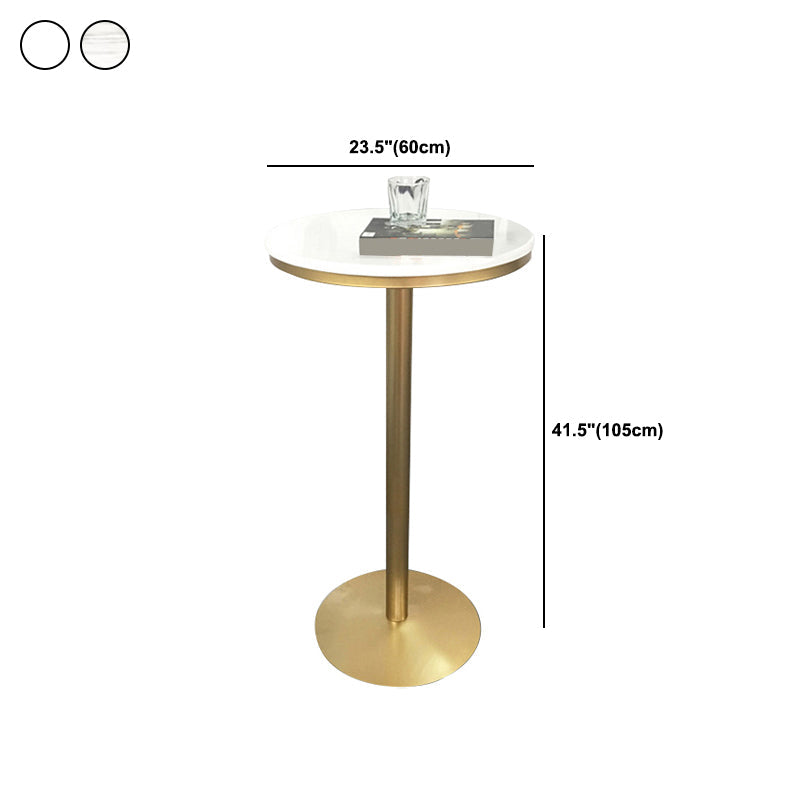 Mesa de pub estilo Glam, mesa de bar con pedestal redondo para uso en interiores