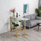 Table de bar Glam Free Form Table en marbre blanc avec rangement pour salon