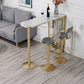 Table de bar Glam Free Form Table en marbre blanc avec rangement pour salon