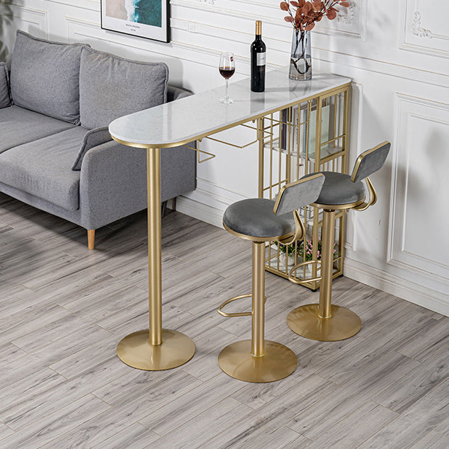 Table de bar Glam Free Form Table en marbre blanc avec rangement pour salon