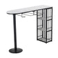 Table de bar Glam Free Form Table en marbre blanc avec rangement pour salon