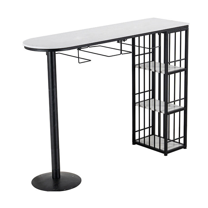 Table de bar Glam Free Form Table en marbre blanc avec rangement pour salon