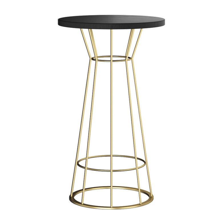 Solid Wood Bar Table Round Dining Table - 23.6" L X 23.6" W X 41.3" H Clearhalo 'Bar Furniture' 'Bar Tables' 'bar_tables' 'furn' 'furn_bar_tables' 'Furniture' 'Kitchen & Dining Furniture' 6097084