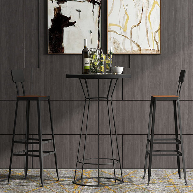 Solid Wood Bar Table Round Dining Table - 23.6" L X 23.6" W X 41.3" H Clearhalo 'Bar Furniture' 'Bar Tables' 'bar_tables' 'furn' 'furn_bar_tables' 'Furniture' 'Kitchen & Dining Furniture' 6097085