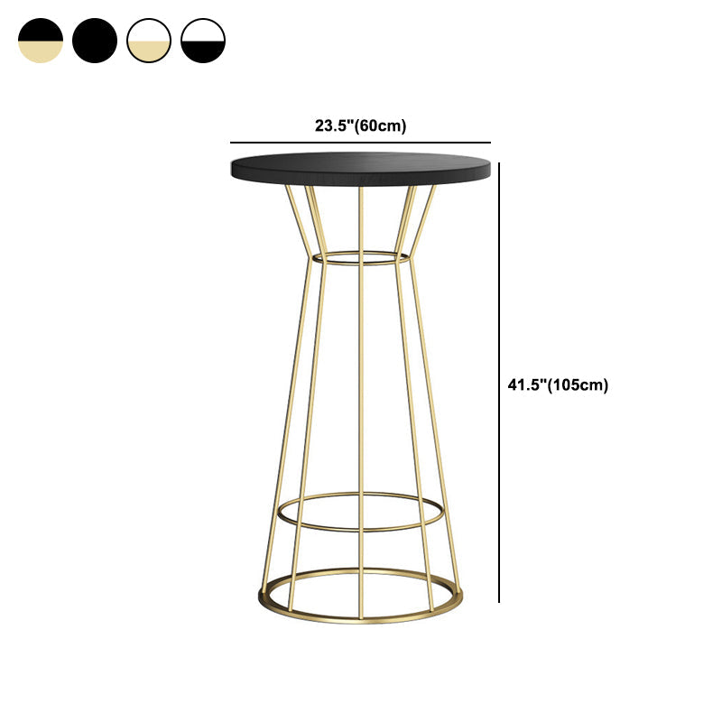 Solid Wood Bar Table Round Dining Table - 23.6" L X 23.6" W X 41.3" H Clearhalo 'Bar Furniture' 'Bar Tables' 'bar_tables' 'furn' 'furn_bar_tables' 'Furniture' 'Kitchen & Dining Furniture' 6097091