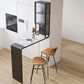 Glam Rectangle Bar Dining Table Stone Top and Metal Frame Bar Table 53.1"L x 15.7"W x 41.3"H Black Without Chairs Clearhalo 'Bar Furniture' 'Bar Tables' 'bar_tables' 'furn' 'furn_bar_tables' 'Furniture' 'Kitchen & Dining Furniture' 6097094