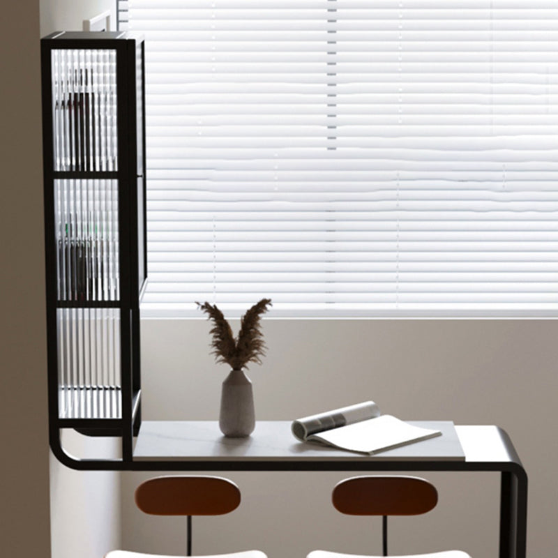 Glam Rectangle Bar Dining Table Stone Top and Metal Frame Bar Table Clearhalo 'Bar Furniture' 'Bar Tables' 'bar_tables' 'furn' 'furn_bar_tables' 'Furniture' 'Kitchen & Dining Furniture' 6097097