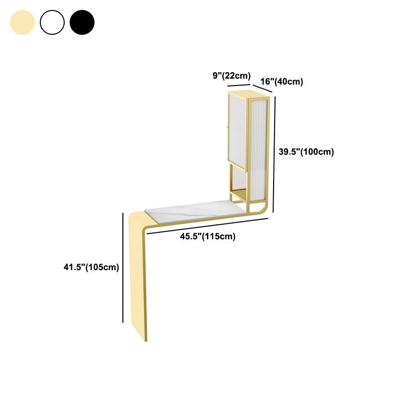 Glam Rectangle Bar Dining Table Stone Top and Metal Frame Bar Table Clearhalo 'Bar Furniture' 'Bar Tables' 'bar_tables' 'furn' 'furn_bar_tables' 'Furniture' 'Kitchen & Dining Furniture' 6097103