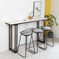 Industrial Sintered Stone Bar Table Dining Table for Kitchen Living Room 78.7"L x 15.7"W x 41.3"H White Without Chairs Clearhalo 'Bar Furniture' 'Bar Tables' 'bar_tables' 'furn' 'furn_bar_tables' 'Furniture' 'Kitchen & Dining Furniture' 6097128