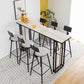 Industrial Sintered Stone Bar Table Dining Table for Kitchen Living Room 63"L x 15.7"W x 41.3"H White Without Chairs Clearhalo 'Bar Furniture' 'Bar Tables' 'bar_tables' 'furn' 'furn_bar_tables' 'Furniture' 'Kitchen & Dining Furniture' 6097131