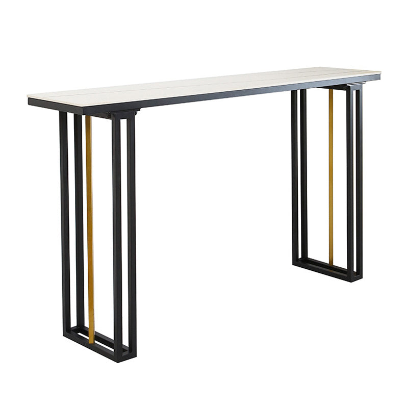 Industrial Sintered Stone Bar Table Dining Table for Kitchen Living Room White Without Chairs Clearhalo 'Bar Furniture' 'Bar Tables' 'bar_tables' 'furn' 'furn_bar_tables' 'Furniture' 'Kitchen & Dining Furniture' 6097132