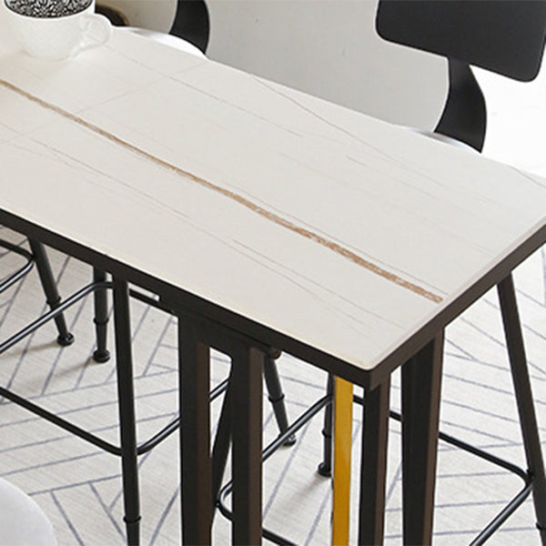 Industrial Sintered Stone Bar Table Dining Table for Kitchen Living Room Clearhalo 'Bar Furniture' 'Bar Tables' 'bar_tables' 'furn' 'furn_bar_tables' 'Furniture' 'Kitchen & Dining Furniture' 6097133