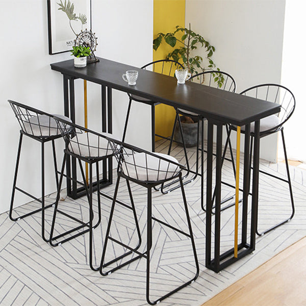 Industrial Sintered Stone Bar Table Dining Table for Kitchen Living Room Clearhalo 'Bar Furniture' 'Bar Tables' 'bar_tables' 'furn' 'furn_bar_tables' 'Furniture' 'Kitchen & Dining Furniture' 6097138