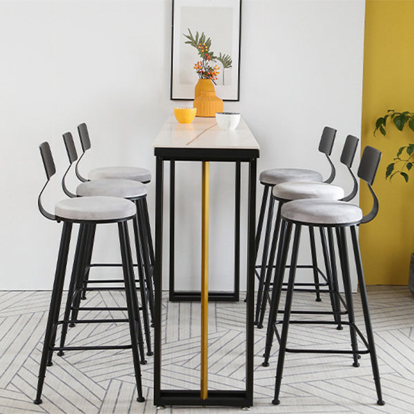Industrial Sintered Stone Bar Table Dining Table for Kitchen Living Room Clearhalo 'Bar Furniture' 'Bar Tables' 'bar_tables' 'furn' 'furn_bar_tables' 'Furniture' 'Kitchen & Dining Furniture' 6097139