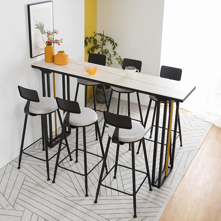 Industrial Sintered Stone Bar Table Dining Table for Kitchen Living Room Clearhalo 'Bar Furniture' 'Bar Tables' 'bar_tables' 'furn' 'furn_bar_tables' 'Furniture' 'Kitchen & Dining Furniture' 6097141