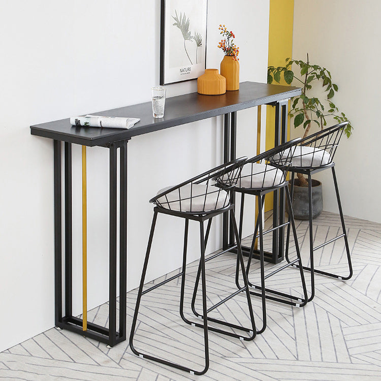 Industrial Sintered Stone Bar Table Dining Table for Kitchen Living Room Clearhalo 'Bar Furniture' 'Bar Tables' 'bar_tables' 'furn' 'furn_bar_tables' 'Furniture' 'Kitchen & Dining Furniture' 6097142
