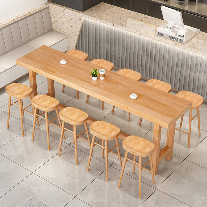 Tavolo da bar in legno massiccio moderno tavolo da bar rettangolo naturale per soggiorno da cucina