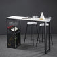 Industrial Rectangle Pub Table White Sintered Stone Bar Height Cocktail Table with Shelves 63"L x 15.7"W x 41.3"H Without Chairs Clearhalo 'Bar Furniture' 'Bar Tables' 'bar_tables' 'furn' 'furn_bar_tables' 'Furniture' 'Kitchen & Dining Furniture' 6097224