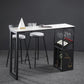 Industrial Rectangle Pub Table White Sintered Stone Bar Height Cocktail Table with Shelves Clearhalo 'Bar Furniture' 'Bar Tables' 'bar_tables' 'furn' 'furn_bar_tables' 'Furniture' 'Kitchen & Dining Furniture' 6097231