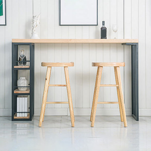 Glam Style Pub Table Rectangle Solid Wood Double Pedestal Bar Table for Indoor Clearhalo 'Bar Furniture' 'Bar Tables' 'bar_tables' 'furn' 'furn_bar_tables' 'Furniture' 'Kitchen & Dining Furniture' 6097252