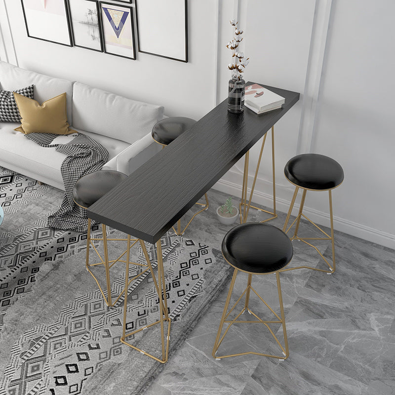 Traditional Luxury Dining Table Solid Wood Bar Table Rectangle Bar Table Black Without Chairs Clearhalo 'Bar Furniture' 'Bar Tables' 'bar_tables' 'furn' 'furn_bar_tables' 'Furniture' 'Kitchen & Dining Furniture' 6097332