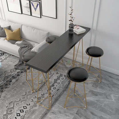 Traditional Luxury Dining Table Solid Wood Bar Table Rectangle Bar Table Black Without Chairs Clearhalo 'Bar Furniture' 'Bar Tables' 'bar_tables' 'furn' 'furn_bar_tables' 'Furniture' 'Kitchen & Dining Furniture' 6097332