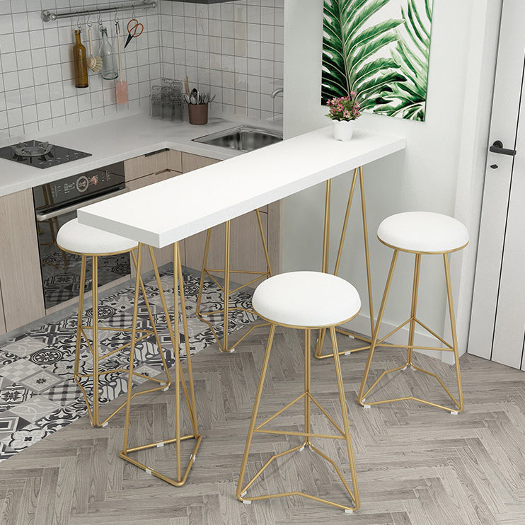 Traditional Luxury Dining Table Solid Wood Bar Table Rectangle Bar Table 78.7"L x 15.7"W x 41.3"H White Without Chairs Clearhalo 'Bar Furniture' 'Bar Tables' 'bar_tables' 'furn' 'furn_bar_tables' 'Furniture' 'Kitchen & Dining Furniture' 6097334