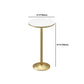 Mesa de pub de mármol sintético, mesa de bar de cócteles en blanco glamuroso con pedestal de metal