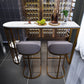 Glam Pub Table Specialty Double Pedestal Bar Table for Indoor White-Gold Without Chairs Clearhalo 'Bar Furniture' 'Bar Tables' 'bar_tables' 'furn' 'furn_bar_tables' 'Furniture' 'Kitchen & Dining Furniture' 6097446