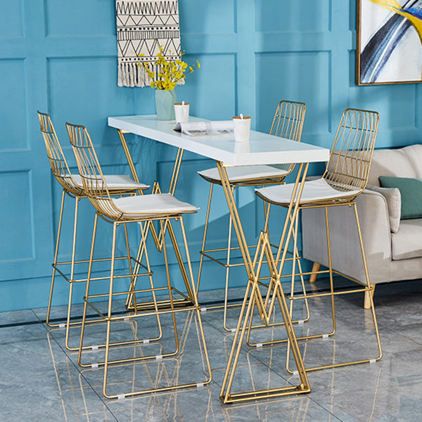 Traditional Luxury Solid Wood Table Gold and Metal Base Bar Table Clearhalo 'Bar Furniture' 'Bar Tables' 'bar_tables' 'furn' 'furn_bar_tables' 'Furniture' 'Kitchen & Dining Furniture' 6097466