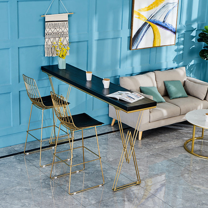 Traditional Luxury Solid Wood Table Gold and Metal Base Bar Table Clearhalo 'Bar Furniture' 'Bar Tables' 'bar_tables' 'furn' 'furn_bar_tables' 'Furniture' 'Kitchen & Dining Furniture' 6097468