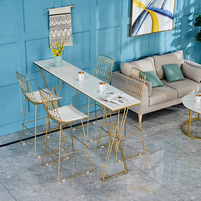 Traditional Luxury Solid Wood Table Gold and Metal Base Bar Table Clearhalo 'Bar Furniture' 'Bar Tables' 'bar_tables' 'furn' 'furn_bar_tables' 'Furniture' 'Kitchen & Dining Furniture' 6097469