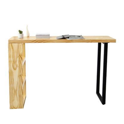 Table de bar moderne à 3 étagères Table de bar de bistro rectangulaire en bois massif en naturel