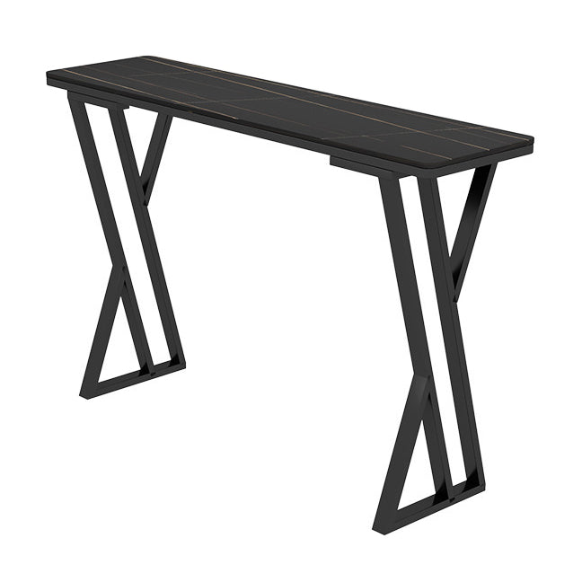 Rectangle Sintered Stone Bar Table Modern Dining Table for Kitchen Living Room Black Without Chairs Clearhalo 'Bar Furniture' 'Bar Tables' 'bar_tables' 'furn' 'furn_bar_tables' 'Furniture' 'Kitchen & Dining Furniture' 6097555