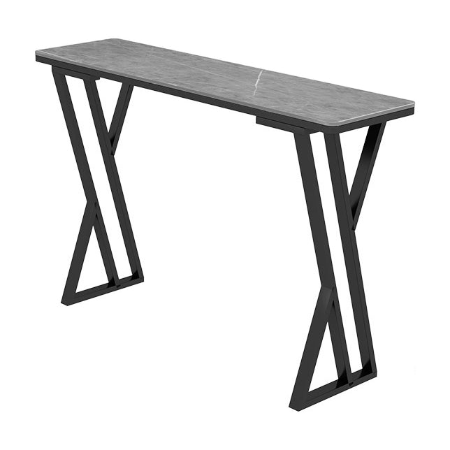 Rectangle Sintered Stone Bar Table Modern Dining Table for Kitchen Living Room Gray Without Chairs Clearhalo 'Bar Furniture' 'Bar Tables' 'bar_tables' 'furn' 'furn_bar_tables' 'Furniture' 'Kitchen & Dining Furniture' 6097560