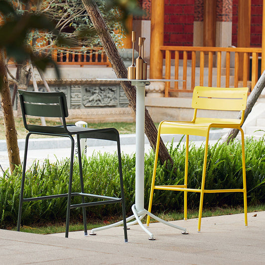 Tavolo da barra a barre a barre interno in metallo con piedistallo con piedistallo