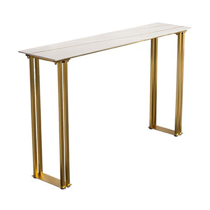 Bartisch aus gesintertem Stein, moderner Esstisch, Bartisch mit Gold- und Metallbasis