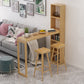 Modern Wooden Pub Table Rectangle Natural Bar Height Cocktail Table with Shelves 47.2"L x 14.2"W x 41.3"H Without Chairs Clearhalo 'Bar Furniture' 'Bar Tables' 'bar_tables' 'furn' 'furn_bar_tables' 'Furniture' 'Kitchen & Dining Furniture' 6097608