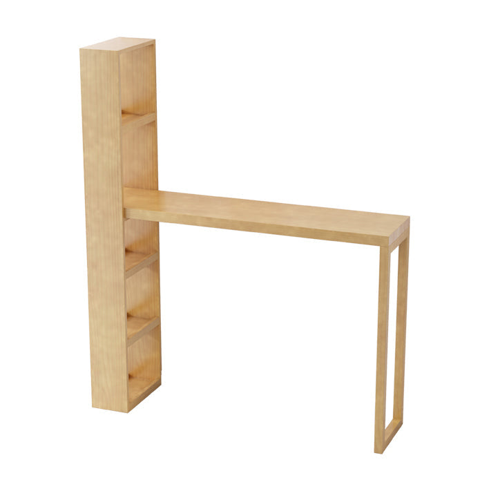 Modern Wooden Pub Table Rectangle Natural Bar Height Cocktail Table with Shelves Without Chairs Clearhalo 'Bar Furniture' 'Bar Tables' 'bar_tables' 'furn' 'furn_bar_tables' 'Furniture' 'Kitchen & Dining Furniture' 6097609
